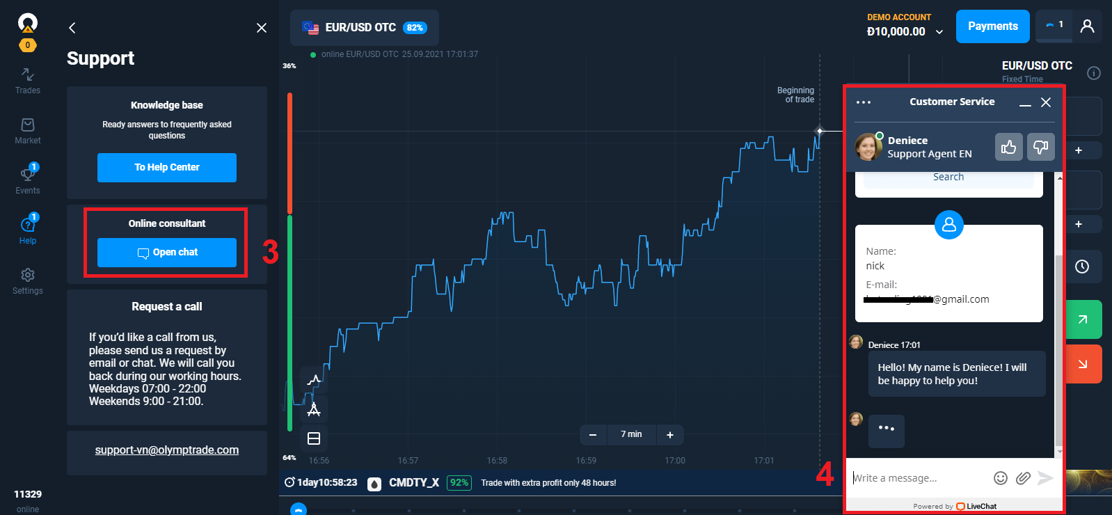 Kaip susisiekti su „Olymptrade“ palaikymo tarnyba