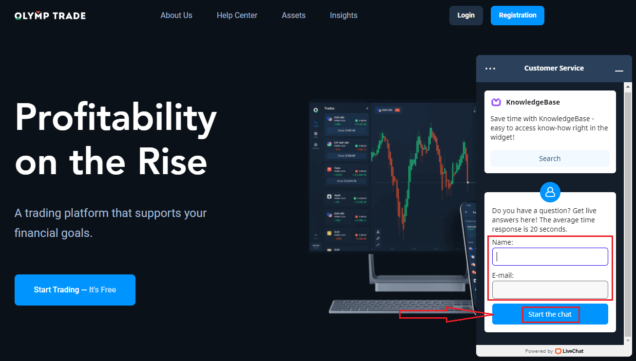 Kaip susisiekti su „Olymptrade“ palaikymo tarnyba