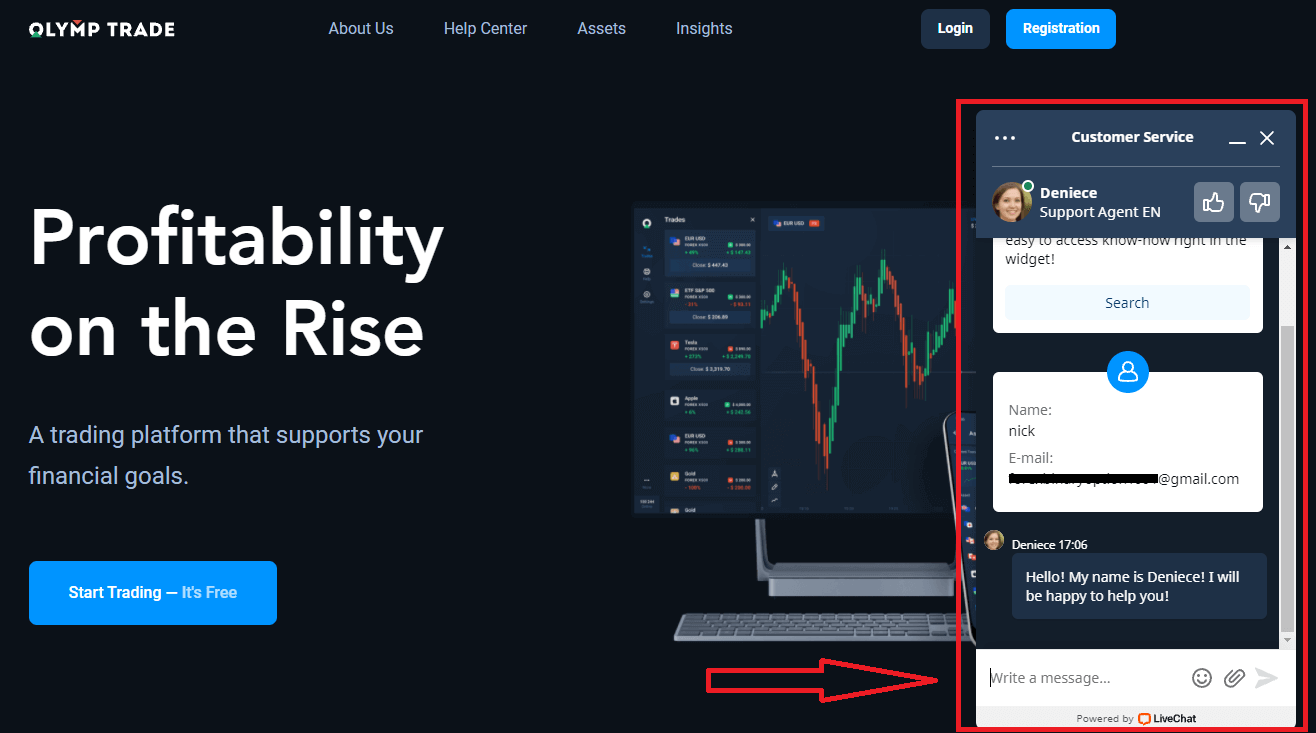 Kaip susisiekti su „Olymptrade“ palaikymo tarnyba