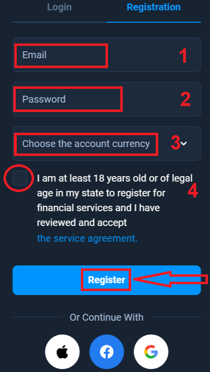 Olymptrade இல் கணக்கை எவ்வாறு பதிவு செய்வது Olymptrade இல் கணக்கை எவ்வாறு பதிவு செய்வது