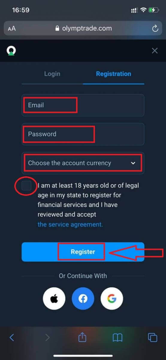 Hoe om rekening te registreer en te verifieer in Olymptrade Hoe om rekening te registreer en te verifieer in Olymptrade