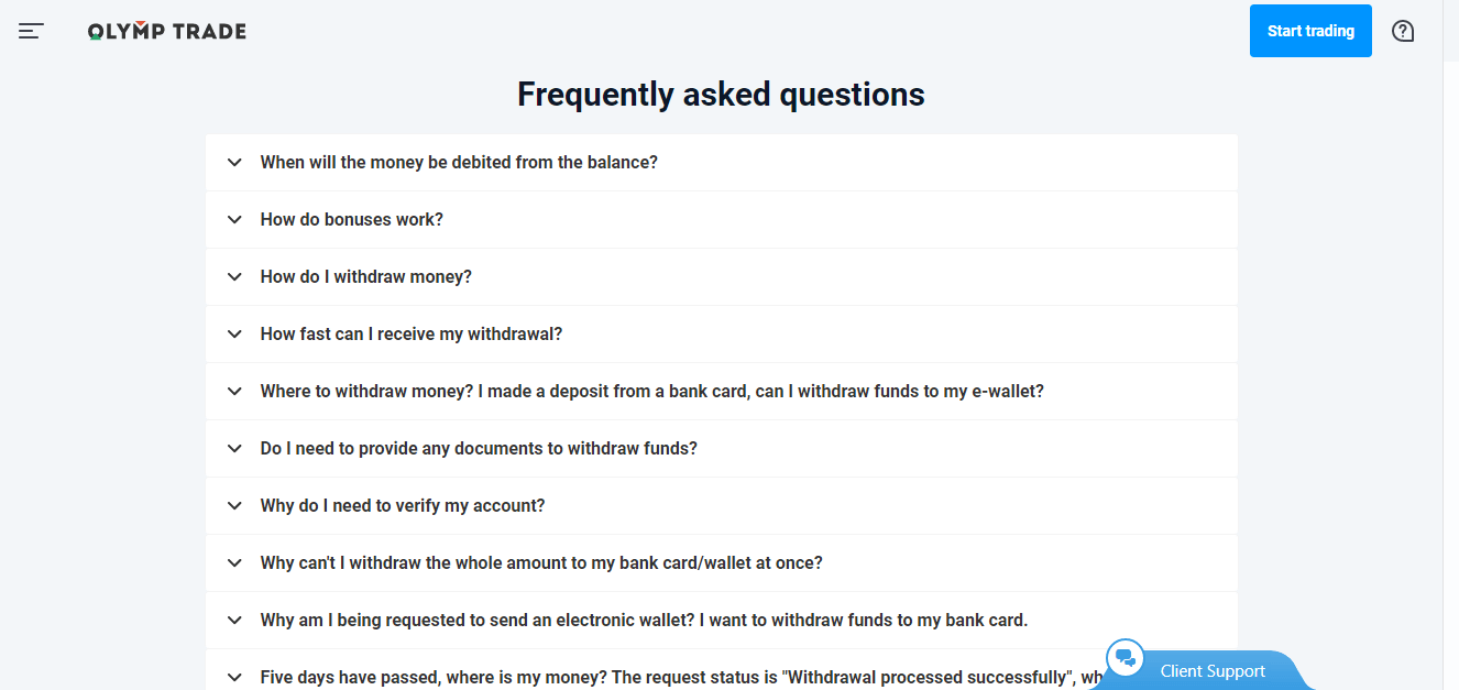 በ Olymptrade ላይ መውጣትዎን እንዴት እንደሚያፋጥኑ በ Olymptrade ላይ መውጣትዎን እንዴት እንደሚያፋጥኑ