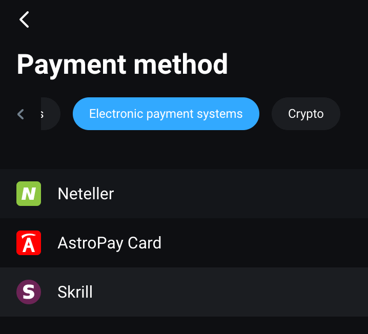 Nzira dzeOlymptrade Deposit: AstroPay, Yakakwana Mari, Neteller, Skrill Nzira dzeOlymptrade Deposit: AstroPay, Yakakwana Mari, Neteller, Skrill